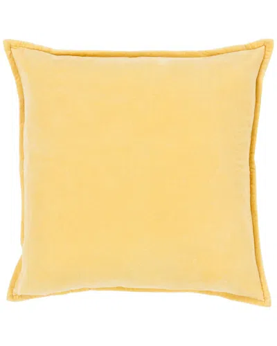 Surya Cotton Velvet Accent Pillow In Yellow