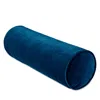 Surya Cotton Velvet Bolster Pillow In Blue