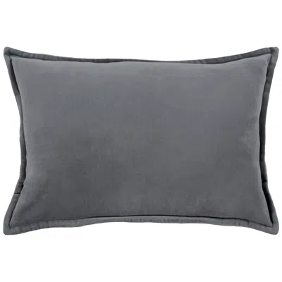 Surya Cotton Velvet Charcoal 19" X 13" Decorative Pillow