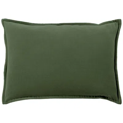 Surya Cotton Velvet Dark Green 19" X 13" Decorative Pillow