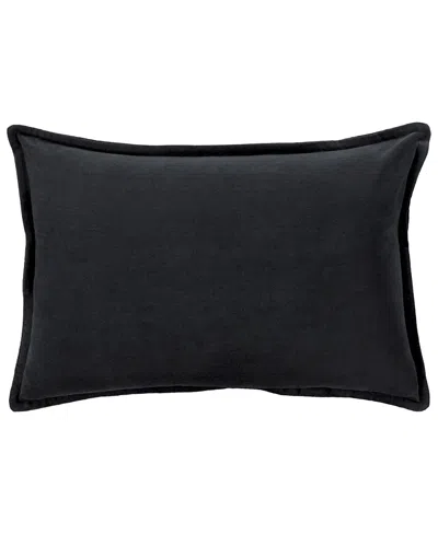 Surya Cotton Velvet Decorative Pillow In Black