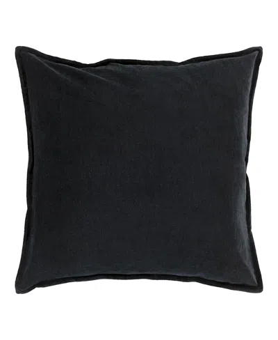 Surya Cotton Velvet Decorative Pillow In Black