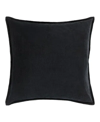 Surya Cotton Velvet Decorative Pillow In Black
