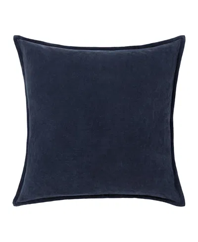 Surya Cotton Velvet Decorative Pillow In Blue