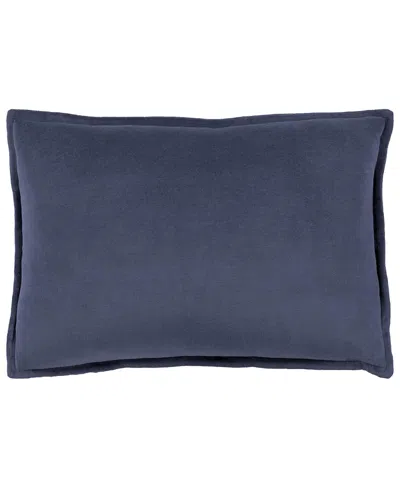Surya Cotton Velvet Decorative Pillow In Blue