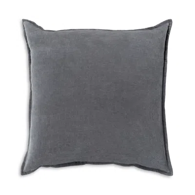 Surya Cotton Velvet Decorative Pillow In Gray
