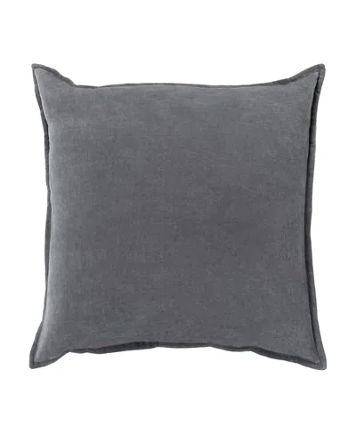 Surya Cotton Velvet Decorative Pillow In Gray