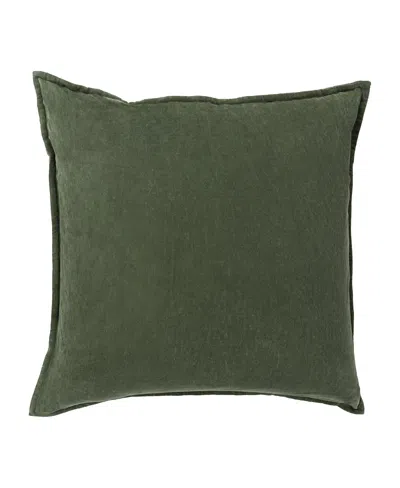 Surya Cotton Velvet Decorative Pillow In Green