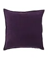 Surya Cotton Velvet Decorative Pillow In Purple
