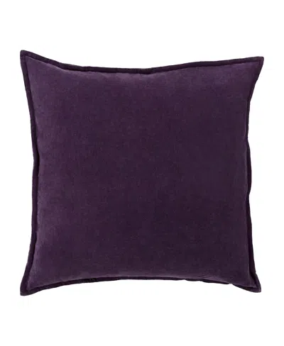 Surya Cotton Velvet Decorative Pillow In Purple