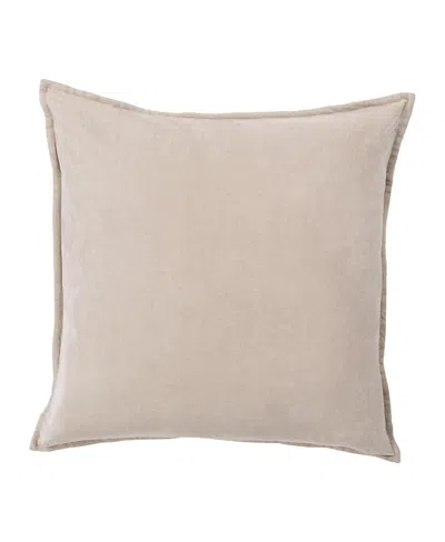 Surya Cotton Velvet Decorative Pillow In Neutral