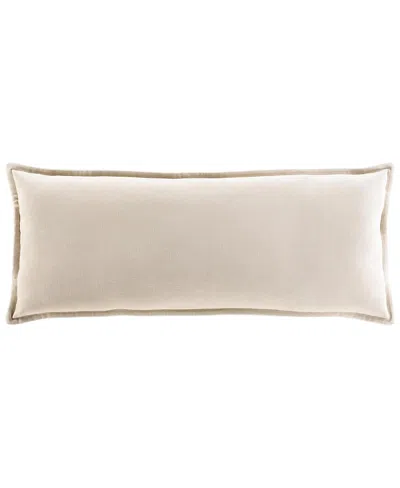 Surya Cotton Velvet Decorative Pillow In Neutral