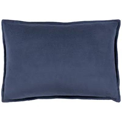 Surya Cotton Velvet Light Navy 19" X 13" Decorative Pillow