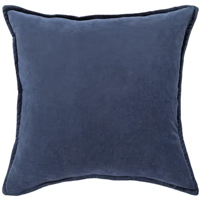 Surya Cotton Velvet Light Navy 22" Square Decorative Pillow