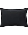 Surya Cotton Velvet Lumbar Pillow In Black