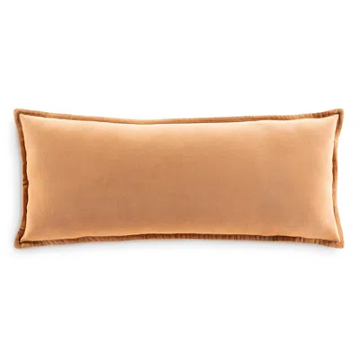 Surya Cotton Velvet Lumbar Pillow In Brown