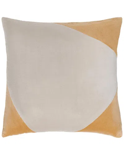 Surya Cotton Velvet Lumbar Pillow In Yellow