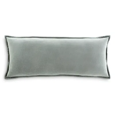 Surya Cotton Velvet Lumbar Pillow In Gray