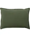 Surya Cotton Velvet Lumbar Pillow In Green