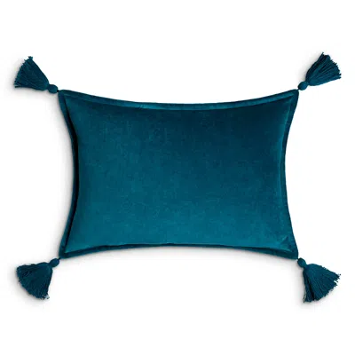 Surya Cotton Velvet Lumbar Pillow In Green