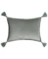 Surya Cotton Velvet Lumbar Pillow In Green