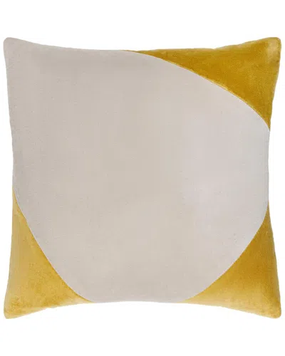 Surya Cotton Velvet Lumbar Pillow In Grey