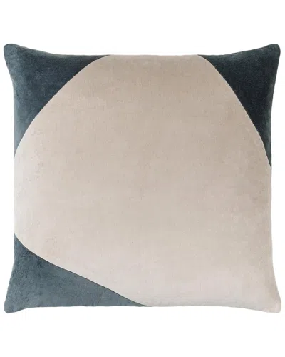 Surya Cotton Velvet Lumbar Pillow In Grey