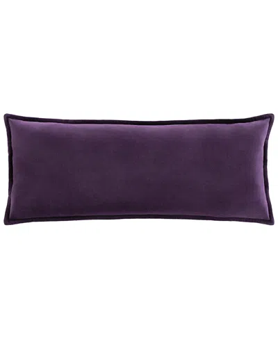 Surya Cotton Velvet Lumbar Pillow In Purple