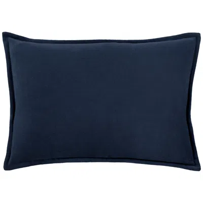 Surya Cotton Velvet Navy 19" X 13" Decorative Throw Pillow