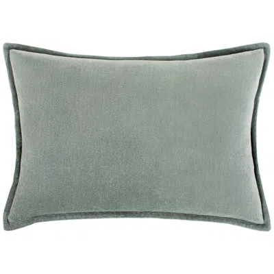 Surya Cotton Velvet Sea Foam 19" X 13" Decorative Pillow