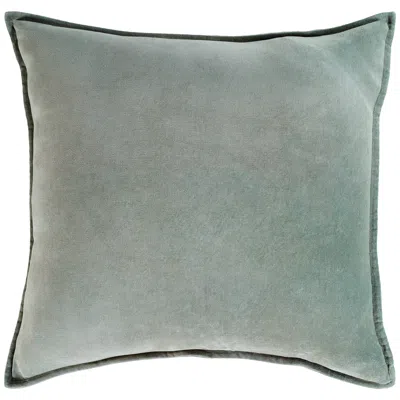 Surya Cotton Velvet Sea Foam 20" Square Decorative Pillow