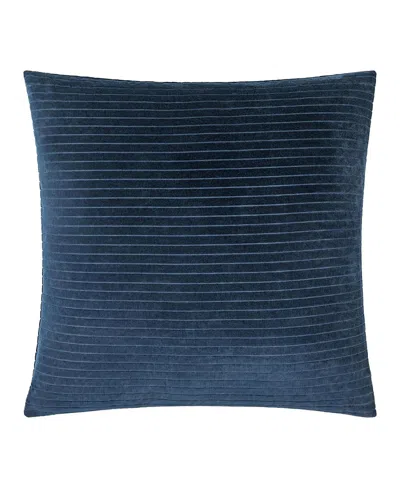 Surya Cotton Velvet Stripes Decorative Pillow In Blue