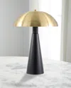 Surya Domea 20" Hand-painted Table Lamp With Metal Shade In Black/brass