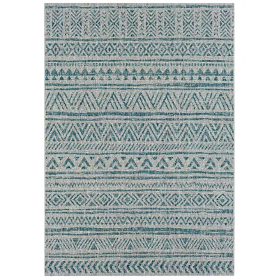 Surya Eagean Eag-2307 7'10"x10'2" Aqua And Gray Outdoor Area Ru