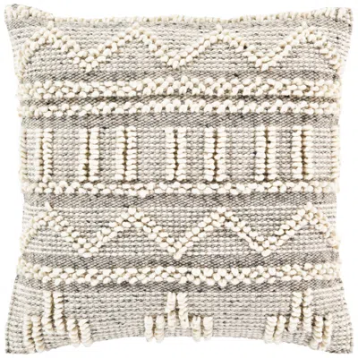 Surya Faroe Khaki And Black 18" Square Decorative Pillow