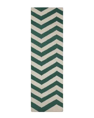 Surya Geometric Frontier Hand-woven Rug In Green