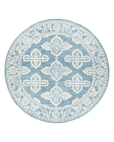Surya Granada Gnd-2300 Round Area Rug, 6' Round In Pale Blue/beige