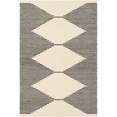 Surya Granada Gnd-2331 5'x7'6" Black And Beige Wool Area Rug In Multi