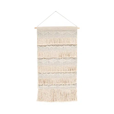 Surya Helena Fringe Wall Hanging In Neutral
