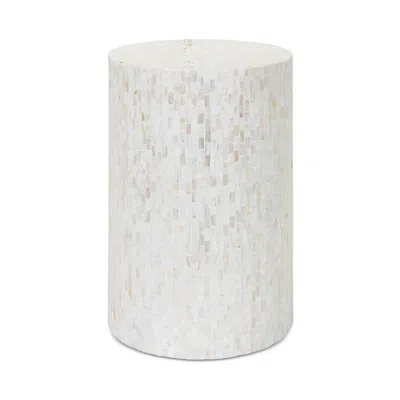 Surya Iridescent End Table In Ivory