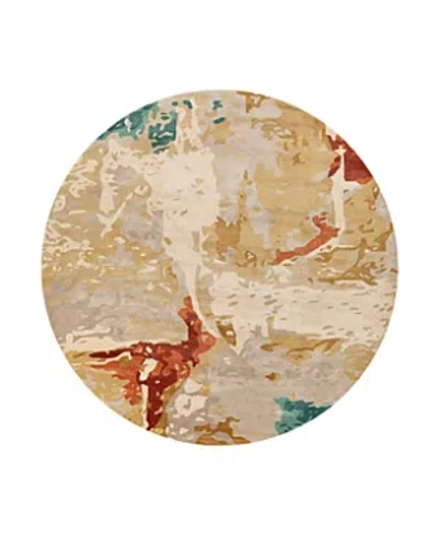 Surya Kavita 20528 Round Area Rug, 6' X 6' In Rust