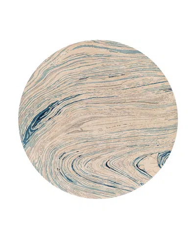Surya Kavita 23252 Round Area Rug, 6' X 6' In Blue