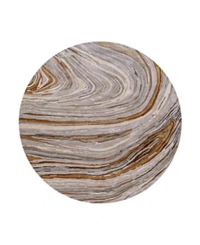Surya Kavita 23252 Round Area Rug, 8' X 8' In Charcoal