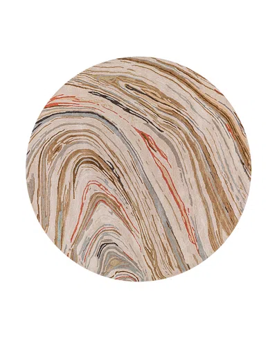 Surya Kavita 23252 Round Area Rug, 8' X 8' In Cocoa