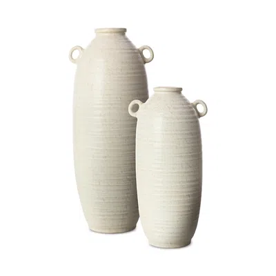 Surya Kushan Vase, Set Of 2 In Neutral