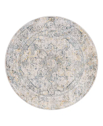Surya Laila Laa-2310 6'7x6'7 Round Area Rug In Gray- Teal
