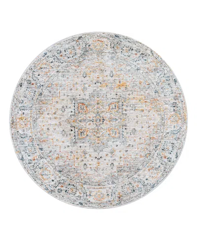 Surya Laila Laa-2312 6'7x6'7 Round Area Rug In Silver