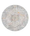 Surya Laila Laa-2312 7'10x7'10 Round Area Rug In Silver