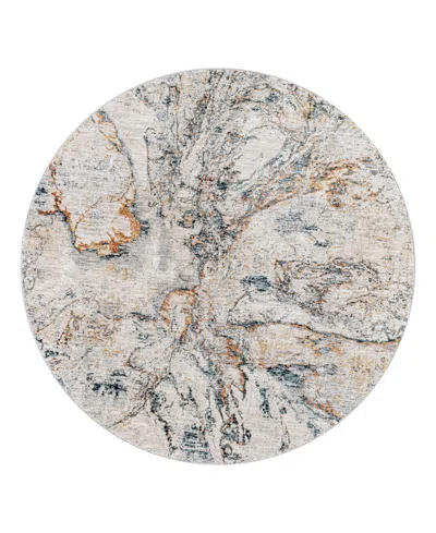 Surya Laila Laa-2316 6'7x6'7 Round Area Rug In Teal- Gray