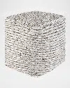 Shop Surya Lanier Woven Pouf In Gray Multi